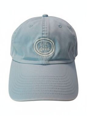 Life Is Good  Pastel Blue Baseball Hat with Embroidered Logo
